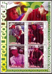 Somalia 2002 Sport Golf Stars (II) Sheet MNH Private