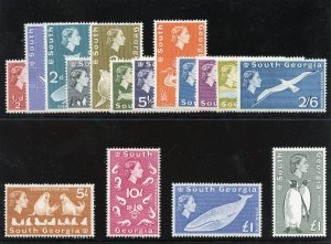 Falkland Is Dependencies 1963 QEII Definitive set complete MNH. SG 1-16. Sc 1-16