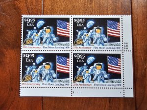 U.S. Scott #2842 Express Mail Moon Landing MNH Plateblock of 4