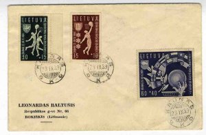 Lithuania #B52-54, 1939 Basketball, set of three cancelled by 23.IX.39 Kaunas...