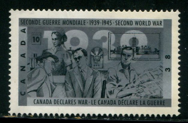 1260 Canada 38c WWII - Canada Declares War, used