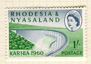 RHODESIA/NYASALAND; 1960 Kariba Dam QEII issue Mint hinged 1s. value