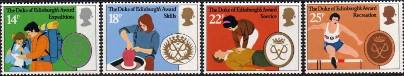 1981, QE076, MNH, SG1162-SG1165, 25th ANNIV OF DUKE OF EDINBURGH'S AWARD SCHEME