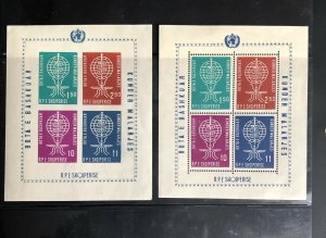 Albania - 1962 WHO Malaria Eradication Souvenir Sheets, Perf + Imperf 