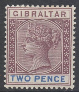 Gibraltar Scott 13 - SG41, 1898 Victoria 2d MH*