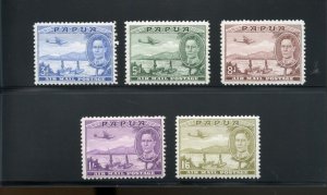 PAPUA SCOTT  1938 SCOTT #C5/9  GEO VI AIRMAILS MINT NEVER HINGED