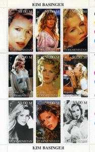 Turkmenistan 1999 KIM BASINGER Sheet (9) Perforated Mint (NH)