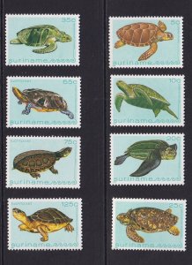 Surinam  #591-595,C98-C100  MNH  1982  turtles
