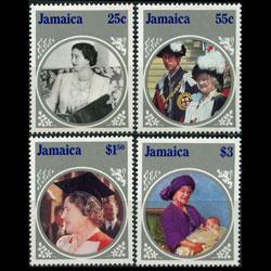 JAMAICA 1985 - Scott# 599-602 Queen Mother Set of 4 NH