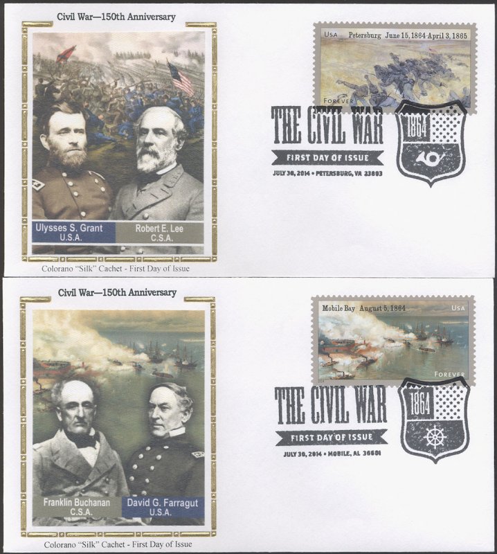 #4910-11 Civil War - 1864 Colorano FDC Set