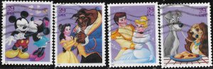 US #4025-4028 used set. Disney Romantic. Nice.