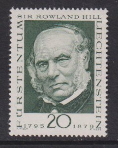 Liechtenstein  #447 MNH  1968 Sir Rowland Hill 20rp