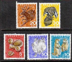 Switzerland Animals B350-B354 MNH  VF    