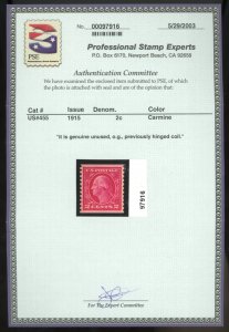 U.S. #455 USED WITH PSE CERT