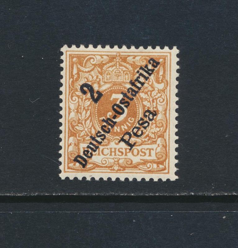 GERMAN EAST AFRICA 1896, 2p on 3pf BR BROWN OCRE, VF MLH Mi#6c €140 (SEE BELOW)