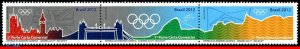 3293 BRAZIL 2015 OLYMPIC GAMES RIO 2016, DELIVERY OF FLAG, DATED 2012, SET MNH