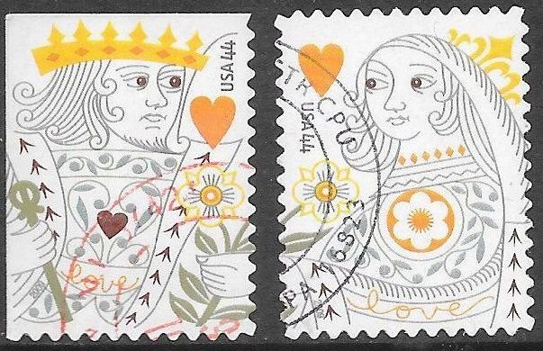 US 4404-4405 Used - Love - King & Queen of Hearts