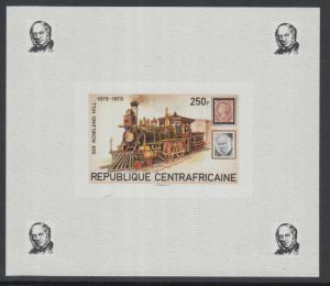 XG-K546 CENTRAL AFRICAN - Trains, 1979 Rowland Hill, Imperf. 250F MNH Sheet