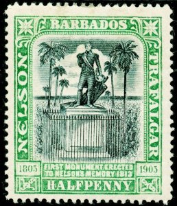 BARBADOS SG146, ½d Black & Pale Green, VLH MINT. Cat £11. 