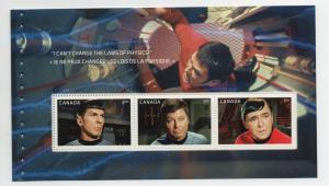 Scott 2912g MNH Star Trek 2016 BP of 3 from Prestige booklet USS Enterprise Crew