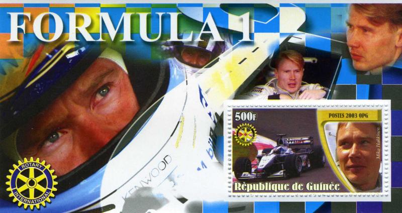 Guinea 2003 FORMULA 1 Mika Hakkinen ROTARY s/s Perforated Mint (NH)