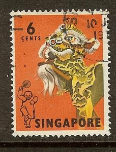 Singapore, Scott #87, 6c Lion Dance, Used