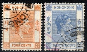 Hong Kong #156, 160 F-VF Used CV $6.75  (A315)