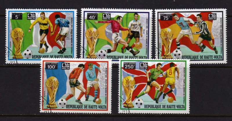 Upper Volta #323-4 & C179-181 Soccer Cpl. set CTO Used Sports