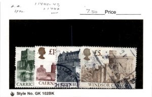 Great Britain, Postage Stamp, #1445-1447, 1448 Used, 1992 Castles (AE)