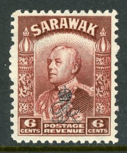 British Crown Colony 1947 KGVI SARAWAK Royal Cypher OP  6¢ Sc #163 MNH Y197 ⭐⭐⭐