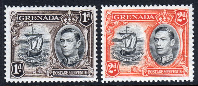 Grenada KGVI 1938 1d & 2d SG154,SG156 Mint Never Hinged MNH UMM