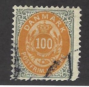 Denmark  SC#52 Used F-VF SCV$35.00...A fascinating spot!