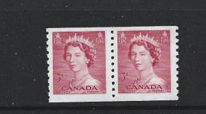 CANADA - 1953 QE II KARSH COIL PAIR - SCOTT 332 - MNH