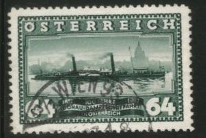 Austria Osterreich Scott 384 used 1937 ship stamp