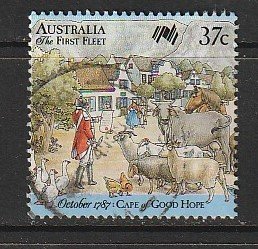 1987 Australia - Sc 1028a - used VF - single - 1st Fleet-British officer surveys