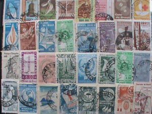 ​BRAZIL STAMPS: VERY OLD LARGE 56 DIFFERENT PICTORIAL BRAZIL USED STAMPS #BR-H