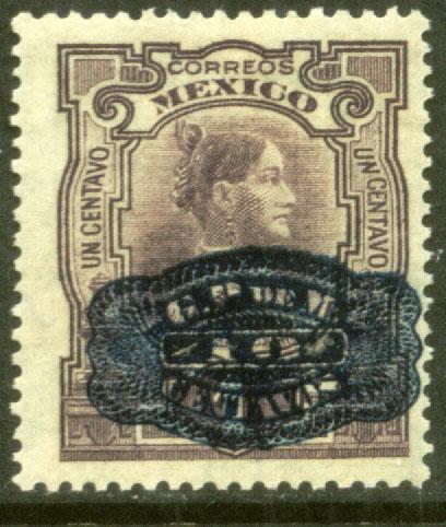 MEXICO 578, 10¢ ON 1¢ BARRIL SURCHARGE. MINT, NH. F-VF.