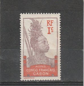 Gabon  Scott#  33  MH  (1910 Fang Warrior)