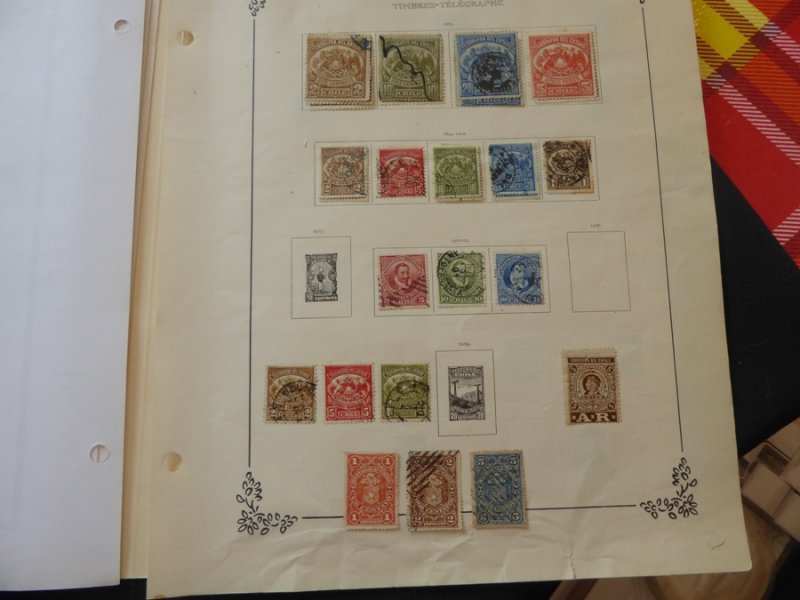 Chile Airmails and Telegraph Stamp Collection 1936-1970 on Yvert Album Pages