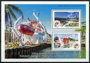 Kiribati Ships Stamps 2017 MNH Marine Training Centre 50th Anniv Boats 2v M/S