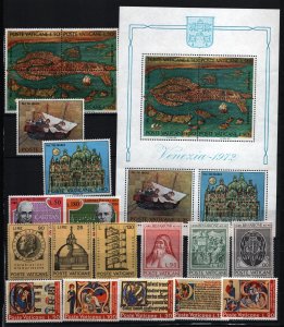 VATICAN 1972 COMPLETE YEAR SET OF 20 STAMPS & S/S MNH