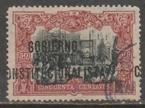 MEXICO 431, 50¢ GOBIERNO $ CONST.... OVERPRINT, USED SINGLE.VF. (1567)