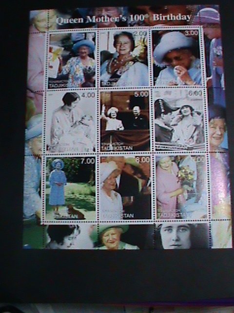 Tajikistan Stamp:2000- Queen Mother's 100th Birthday  MNH Stamp sheet-