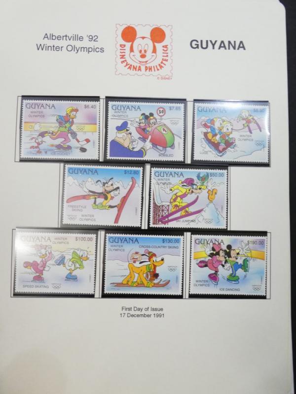 EDW1949SELL : GUYANA Beautiful collection of VF MNH Disney sets, S/S & Shtlts