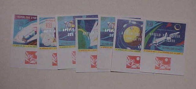 HAITI SPACE  IMPERF 8 DIFF. STAMPS MINT NH cat.$25.00