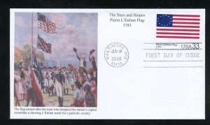 US 3403h Stars and Stripes - Pierre L'Enfant 1783 UA Mystic cachet FDC