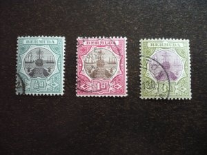 Stamps - Bermuda - Scott# 28-30 - Used Part Set of 3 Stamps