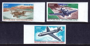 CENTRAL AFRICAN REP. — SCOTT C47-C49 — 1967 PLANES SET, IMPERF — MH — SCV $22