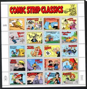 U.S. 1995 #3000, Comic Strips pane of 20 - below face