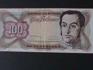 BOLIVIA-1992-CENTRAL BANK $100 BOLIVIANOS.LT.CIRULATED NOTE-VF-LAST ONE